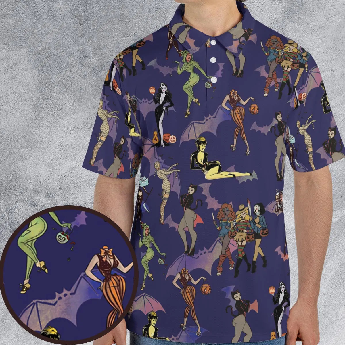 AOP Men/Women Polo Shirt - AEDDSQWU