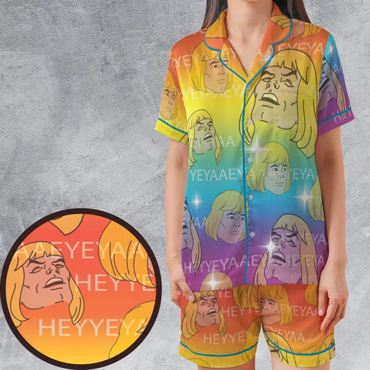 Satin Short-Sleeve Pajamas Set - A7HMKA9R