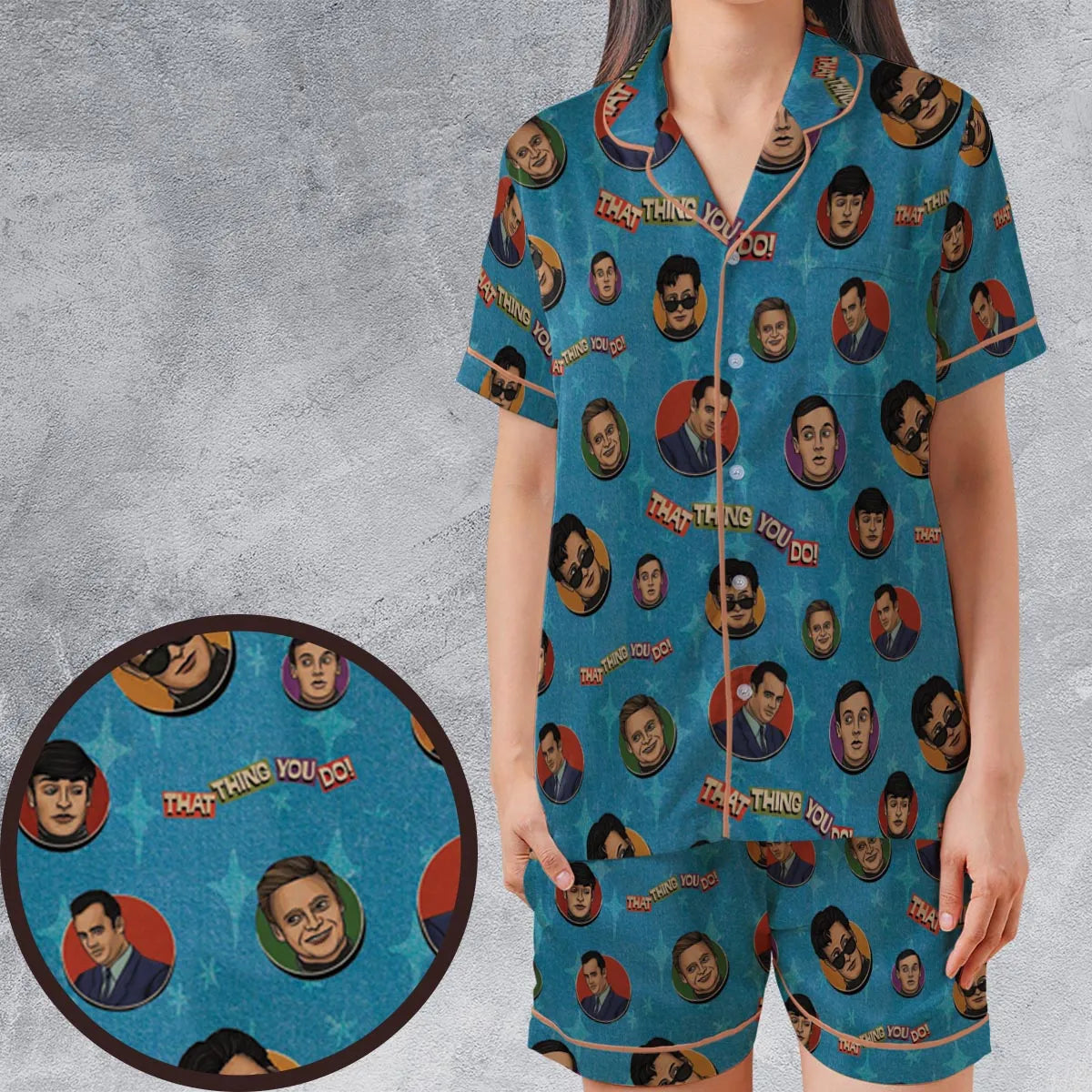 Satin Short-Sleeve Pajamas Set - DDE7GBT3
