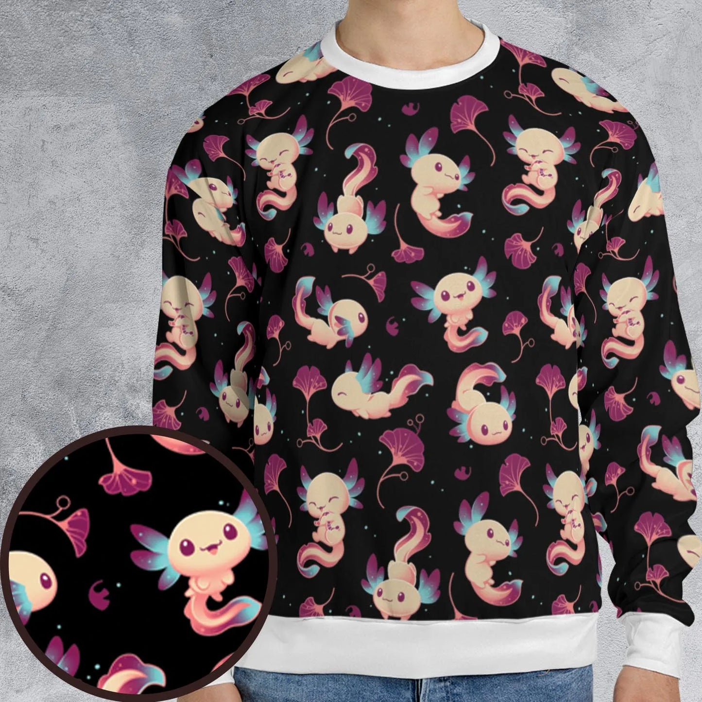 Axolotl Wonders Cute Salamanders Pattern All-over Print Sweatshirt