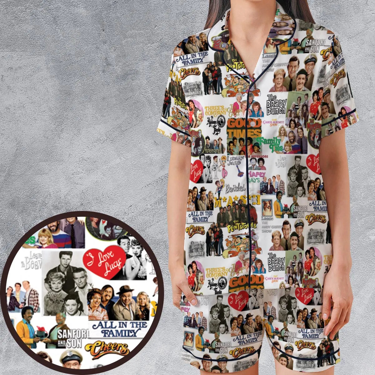 Satin Short-Sleeve Pajamas Set - CTQ2YATK