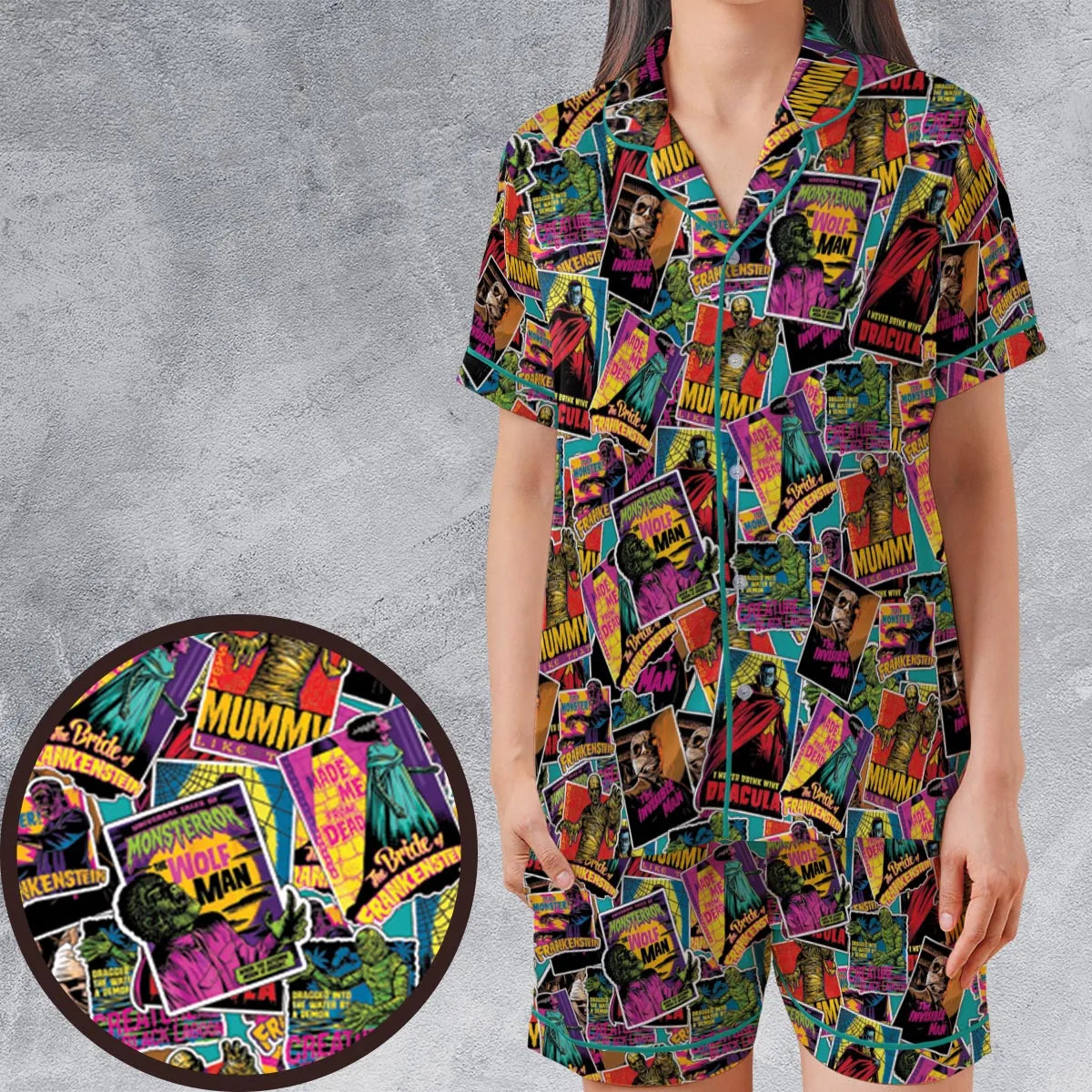 Satin Short-Sleeve Pajamas Set - LPZXJ3BW