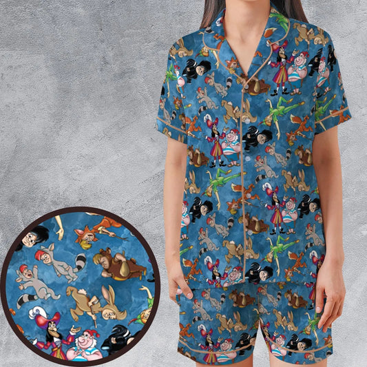 Satin Short-Sleeve Pajamas Set - CHLGKGP6