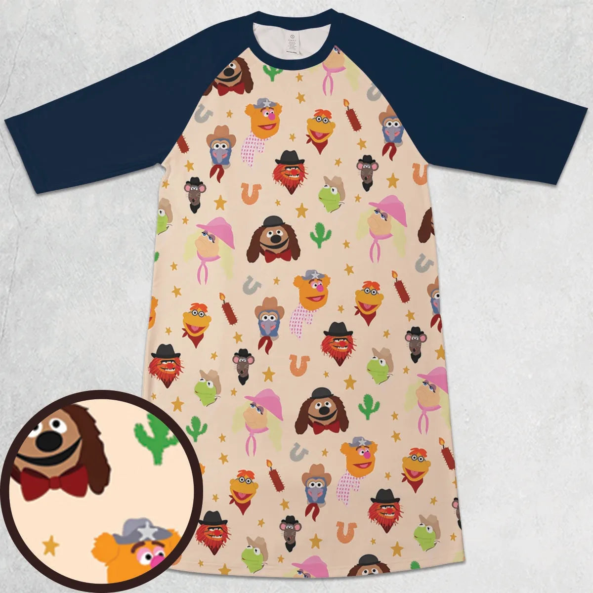 3/4 Sleeve Raglan Dress - QXVJJ143