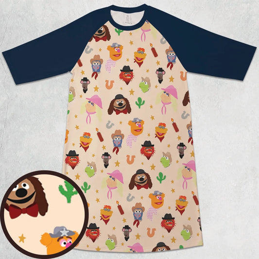 3/4 Sleeve Raglan Dress - QXVJJ143