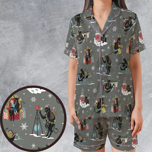 Satin Short-Sleeve Pajamas Set - Z2GVYQPY