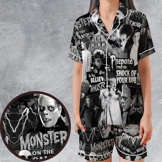 Satin Short-Sleeve Pajamas Set - 49C55BK7