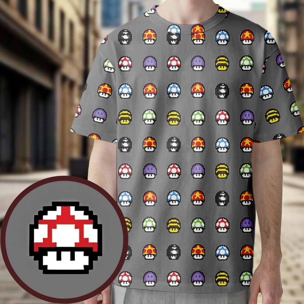 Retro Pixels Mushroom Pattern -  - 1