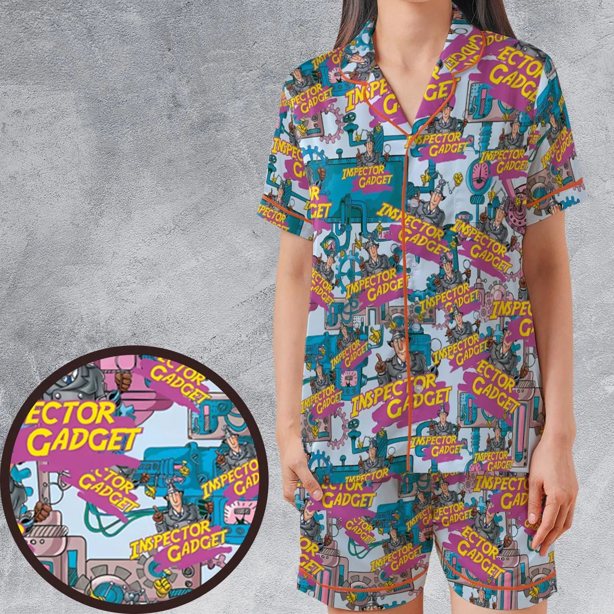Satin Short-Sleeve Pajamas Set - Z8UA6J1N