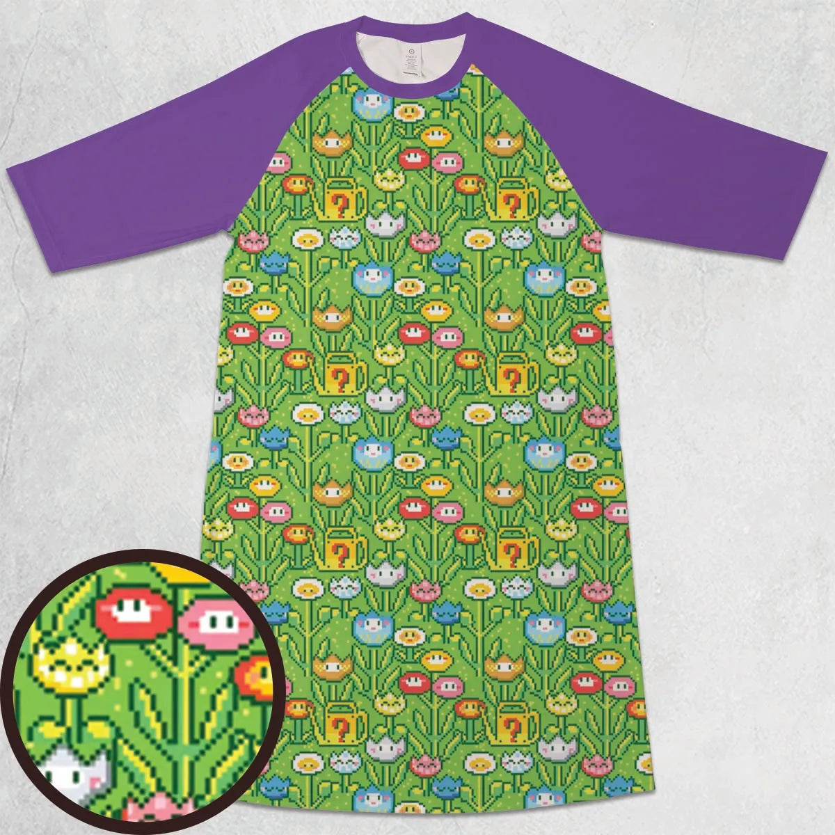 3/4 Sleeve Raglan Dress - U129MGRY