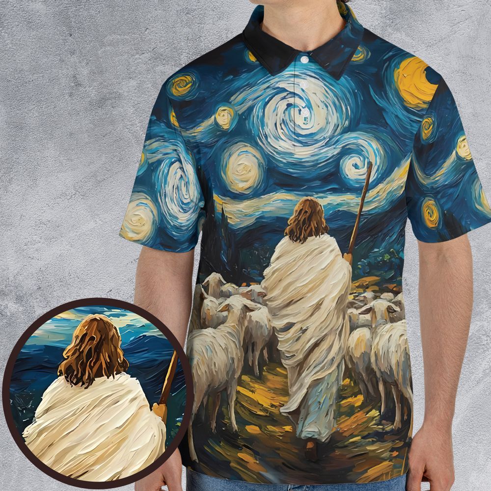 Shepherd Sheep Starry Night -  - 1
