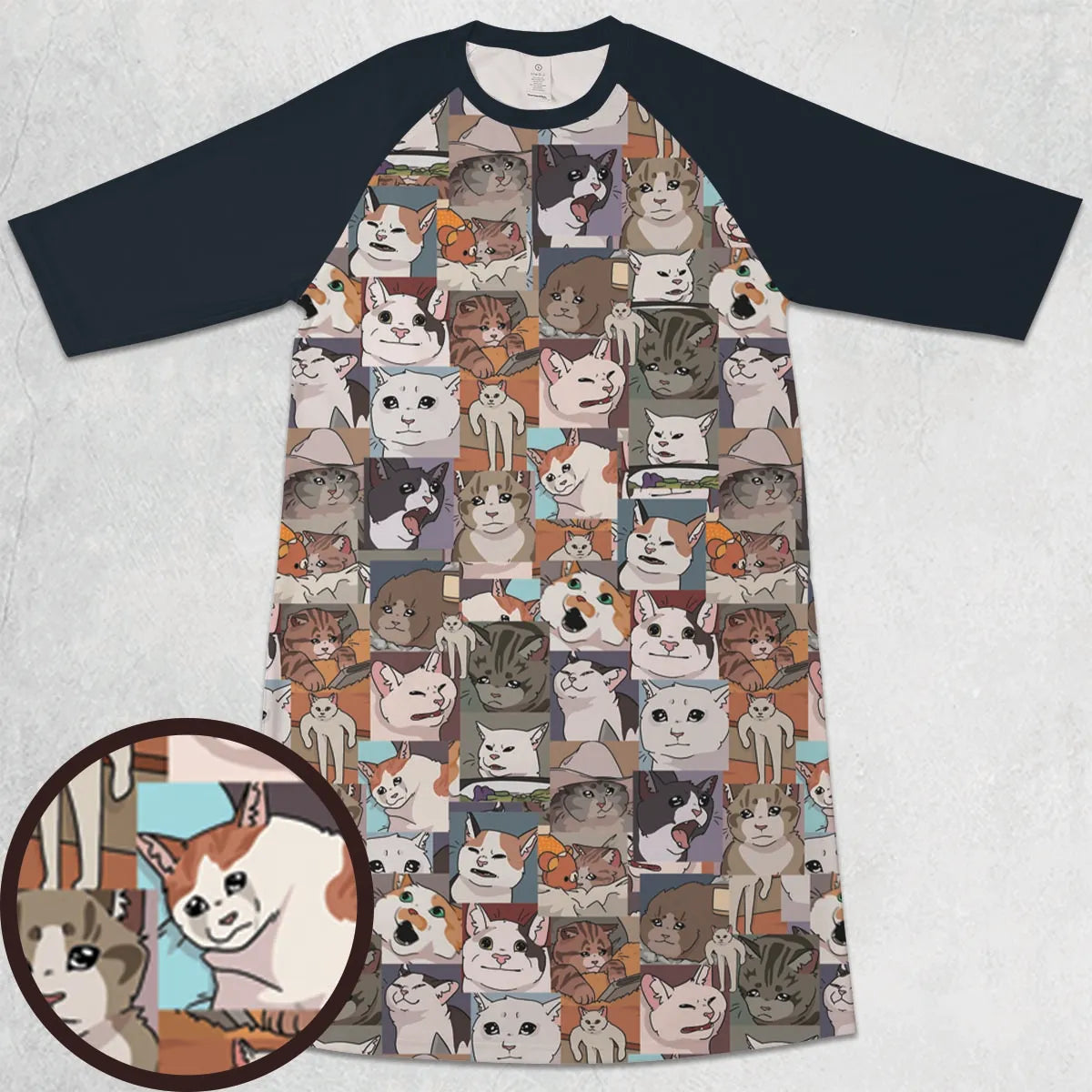 3/4 Sleeve Raglan Dress - QGTDP37Z