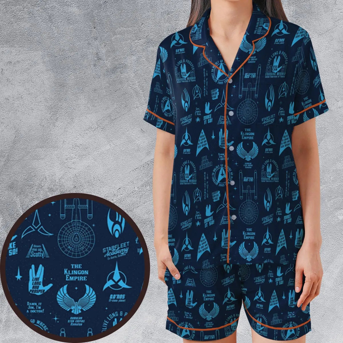 Satin Short-Sleeve Pajamas Set - Z8KUFM1P