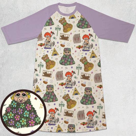 3/4 Sleeve Raglan Dress - 7WXG4MET