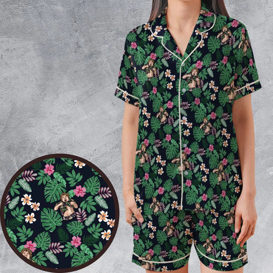 Satin Short-Sleeve Pajamas Set - E33SUGJK