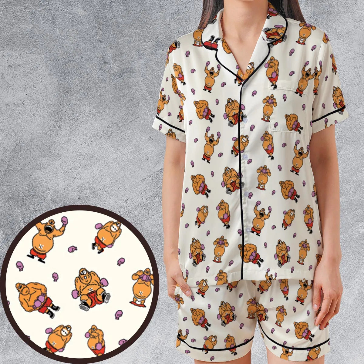 Satin Short-Sleeve Pajamas Set - 53WTMW7M