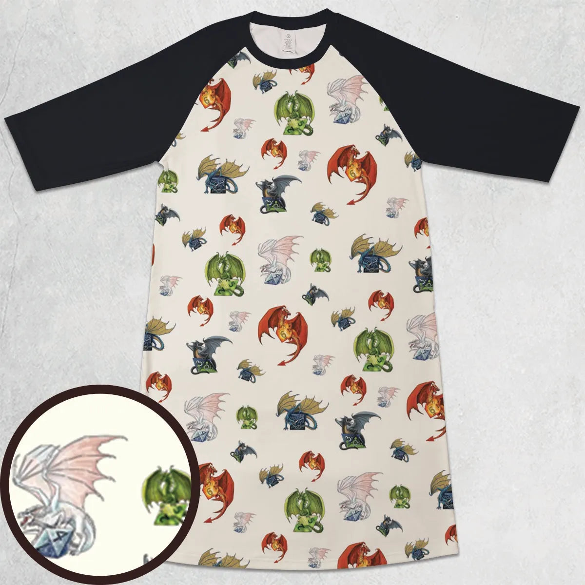 3/4 Sleeve Raglan Dress - PEHNX6UK
