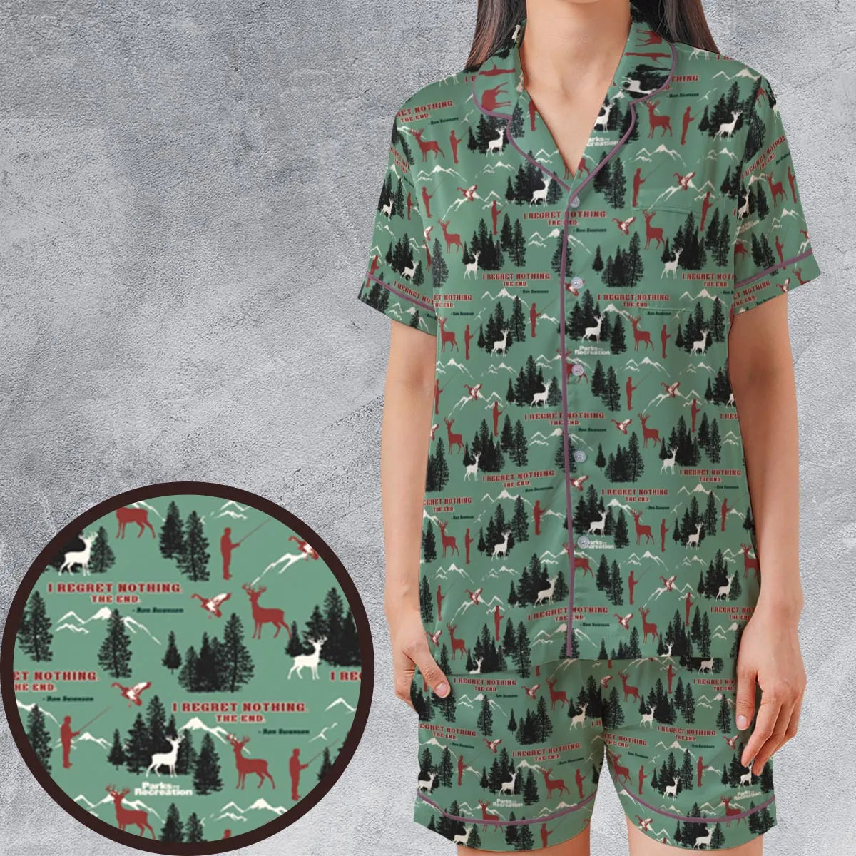 Satin Short-Sleeve Pajamas Set - SH3RF87Y