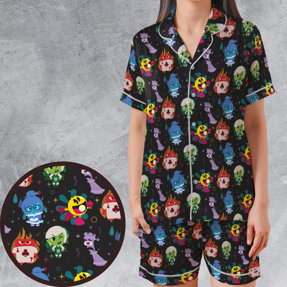 Satin Short-Sleeve Pajamas Set - 4DXFL8NV