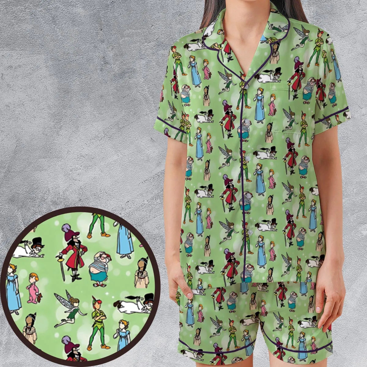 Satin Short-Sleeve Pajamas Set - AMZPTSRX