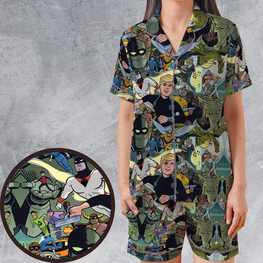 Satin Short-Sleeve Pajamas Set - 7Q3LX96V