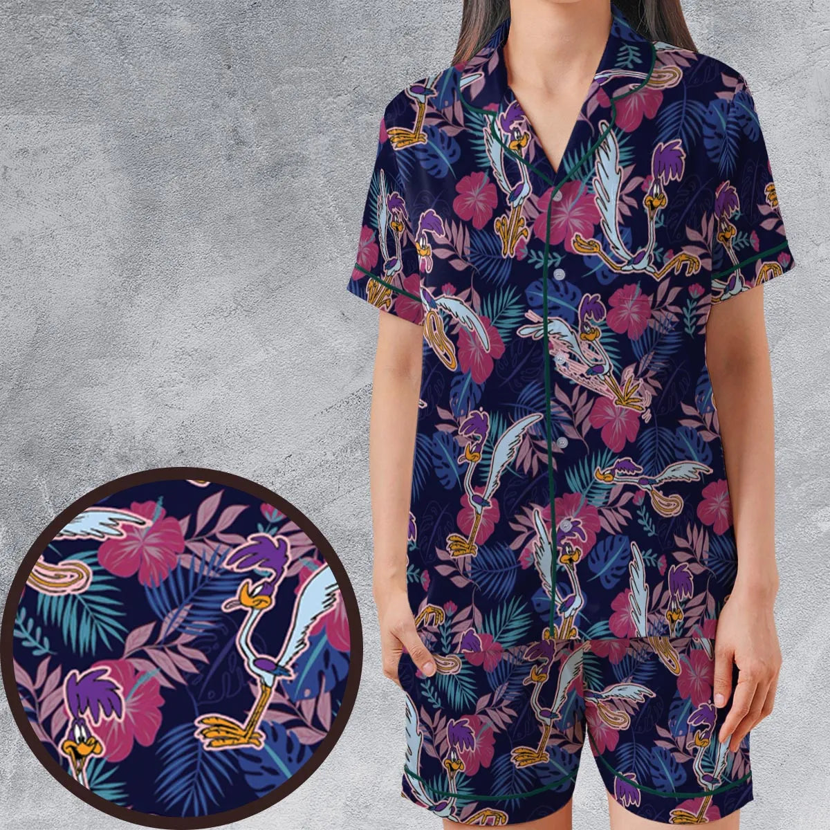 Satin Short-Sleeve Pajamas Set - B4N8F9B2