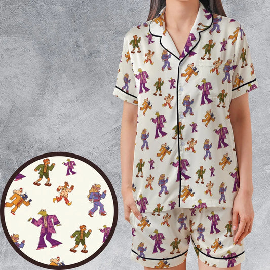 Satin Short-Sleeve Pajamas Set - N14LF1G4