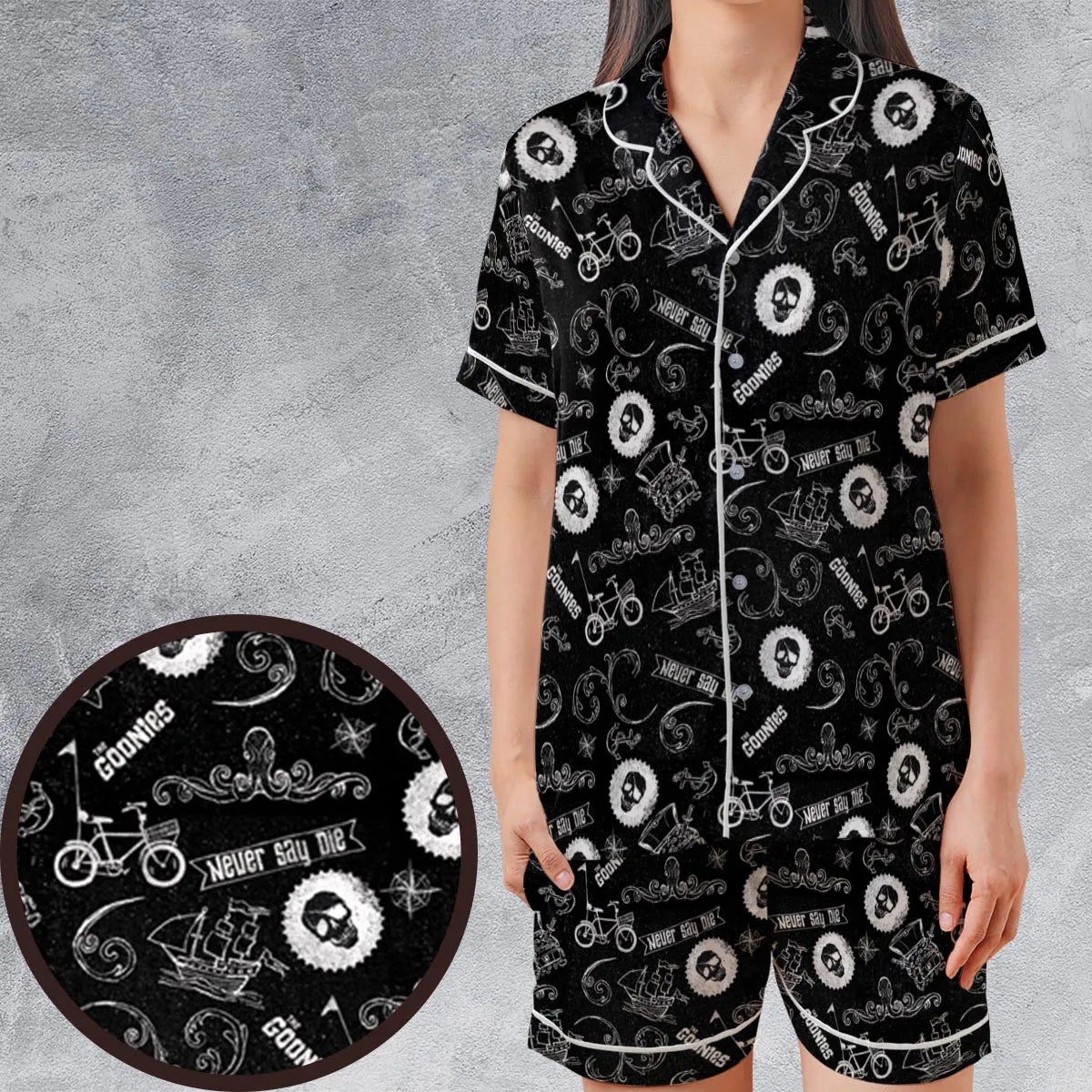 Satin Short-Sleeve Pajamas Set - MLP2TMB8