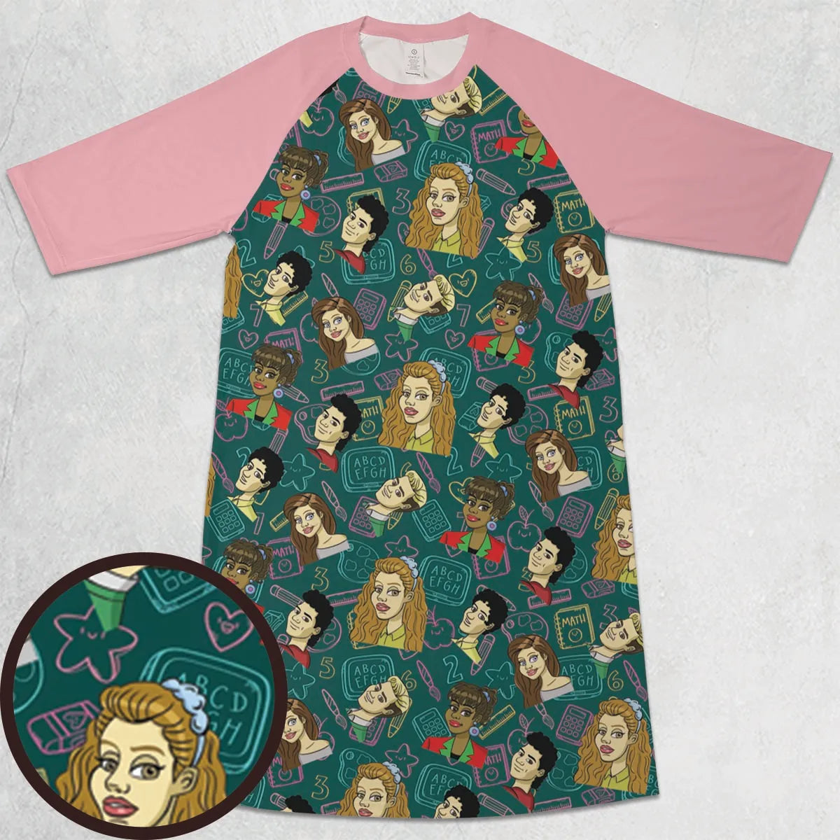 3/4 Sleeve Raglan Dress - HSCHEVUQ