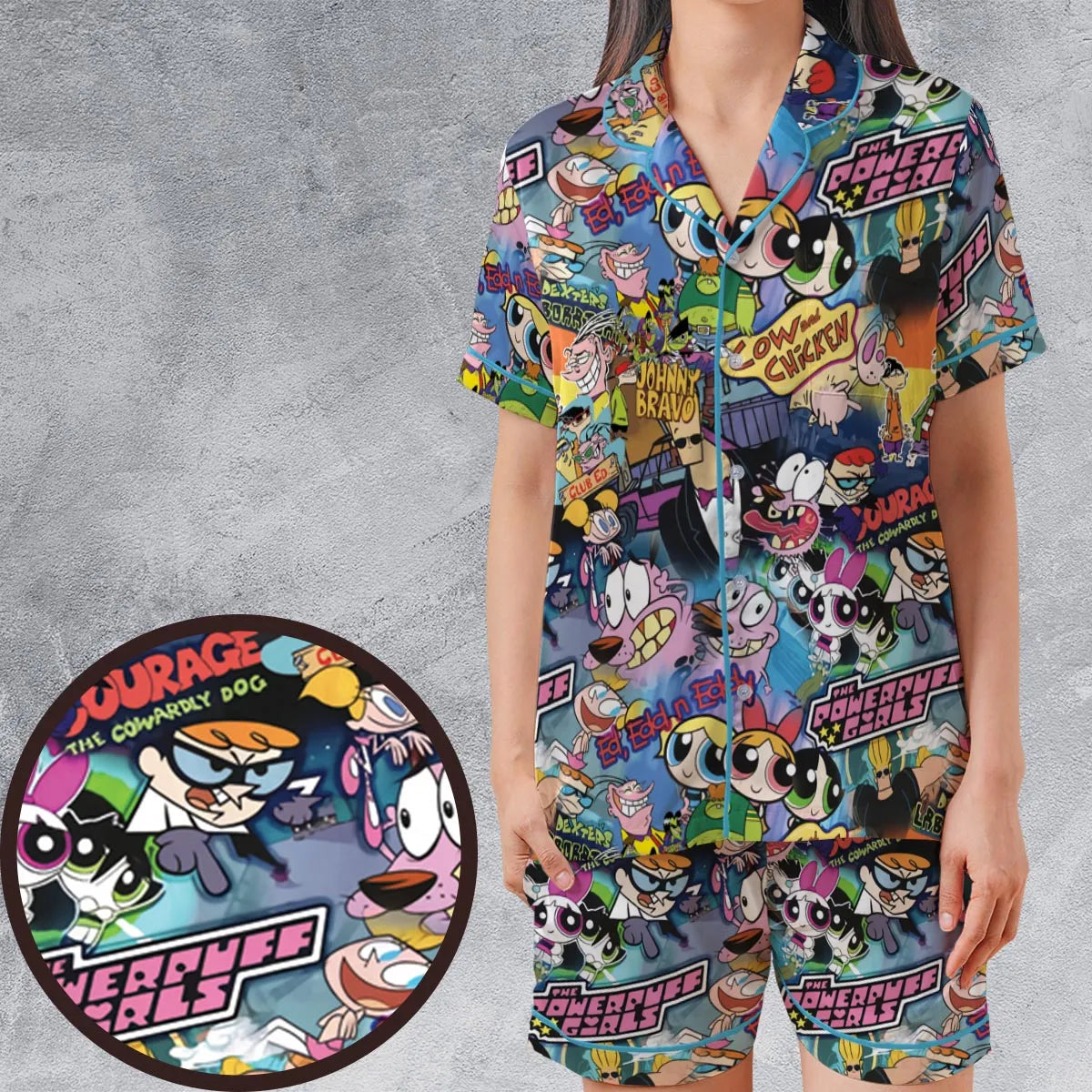 Satin Short-Sleeve Pajamas Set - GRQ4JWQV