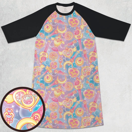 3/4 Sleeve Raglan Dress - RNETY9H8