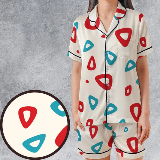 Satin Short-Sleeve Pajamas Set - W7J39RY9