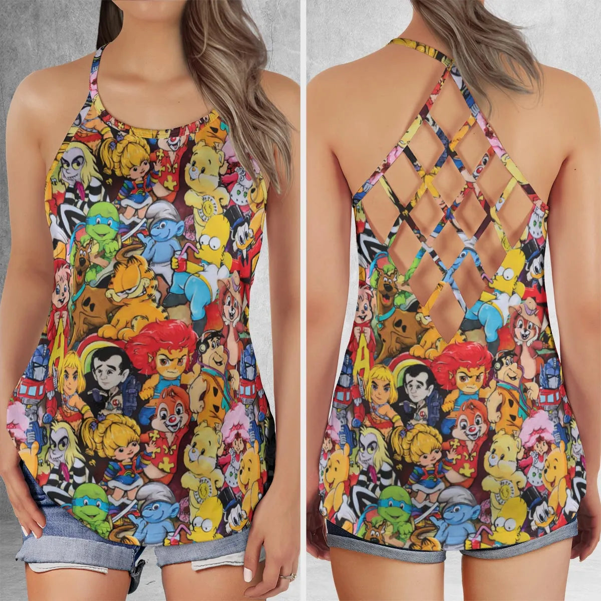 Criss Cross Tank Top - PNM9423B
