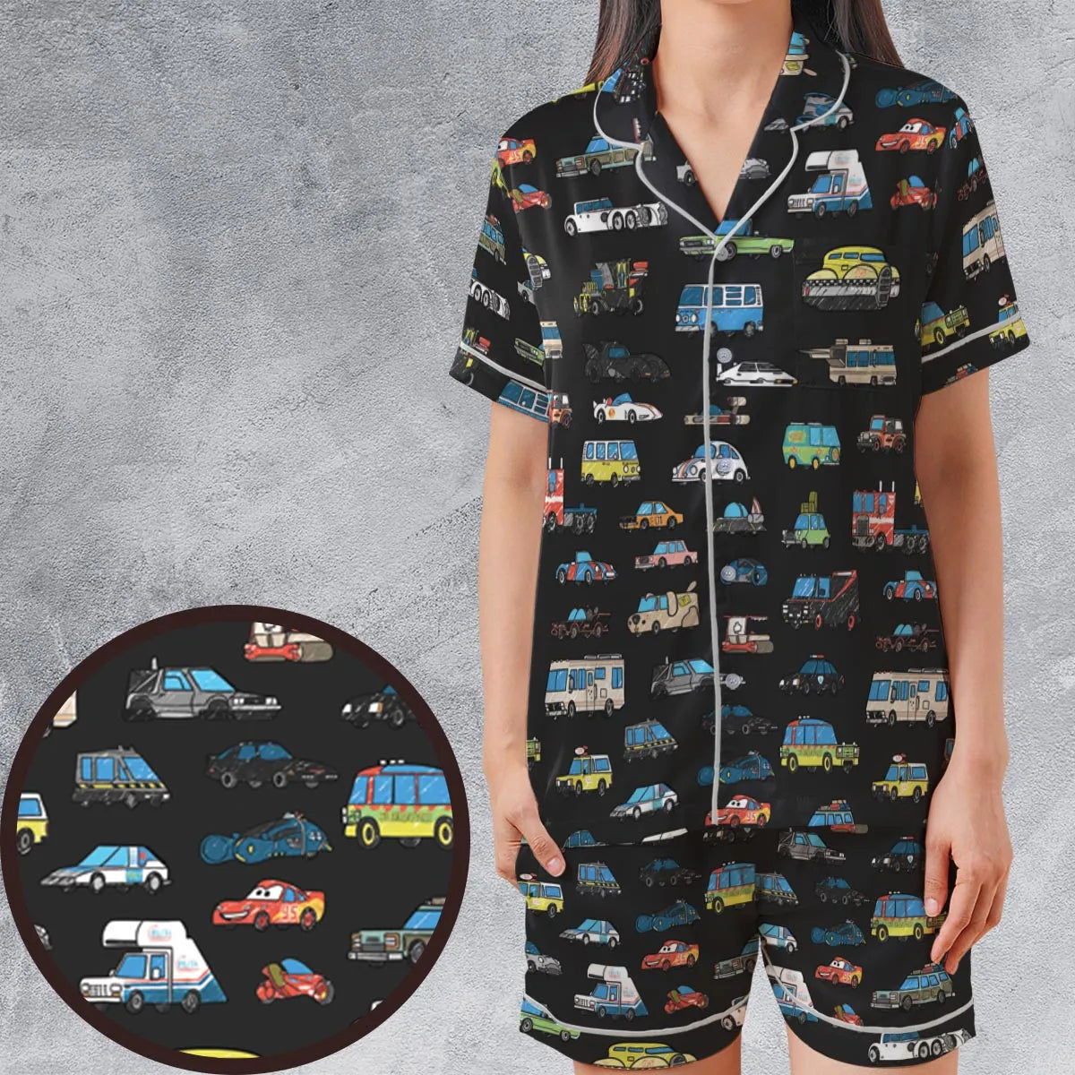 Satin Short-Sleeve Pajamas Set - K3H4Y9XU