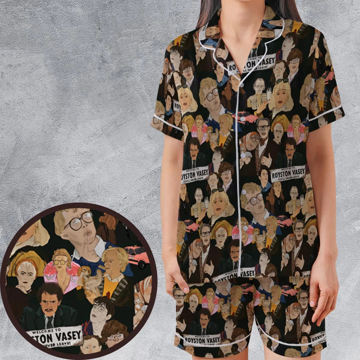 Satin Short-Sleeve Pajamas Set - 5RKTJLEW