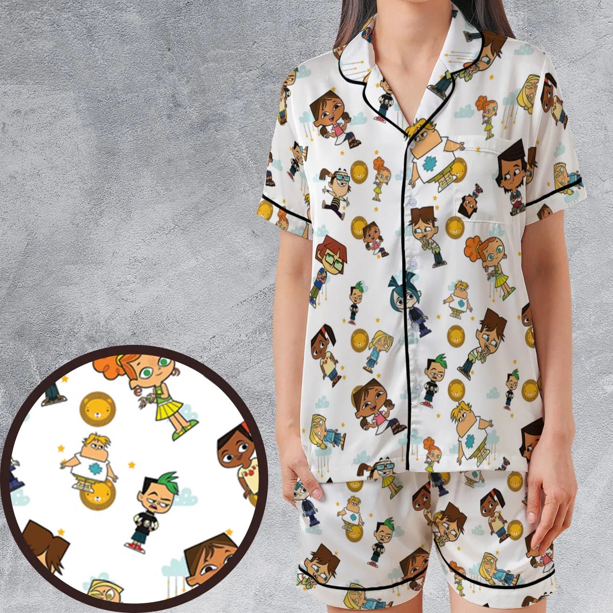 Satin Short-Sleeve Pajamas Set - 46NG4R1J