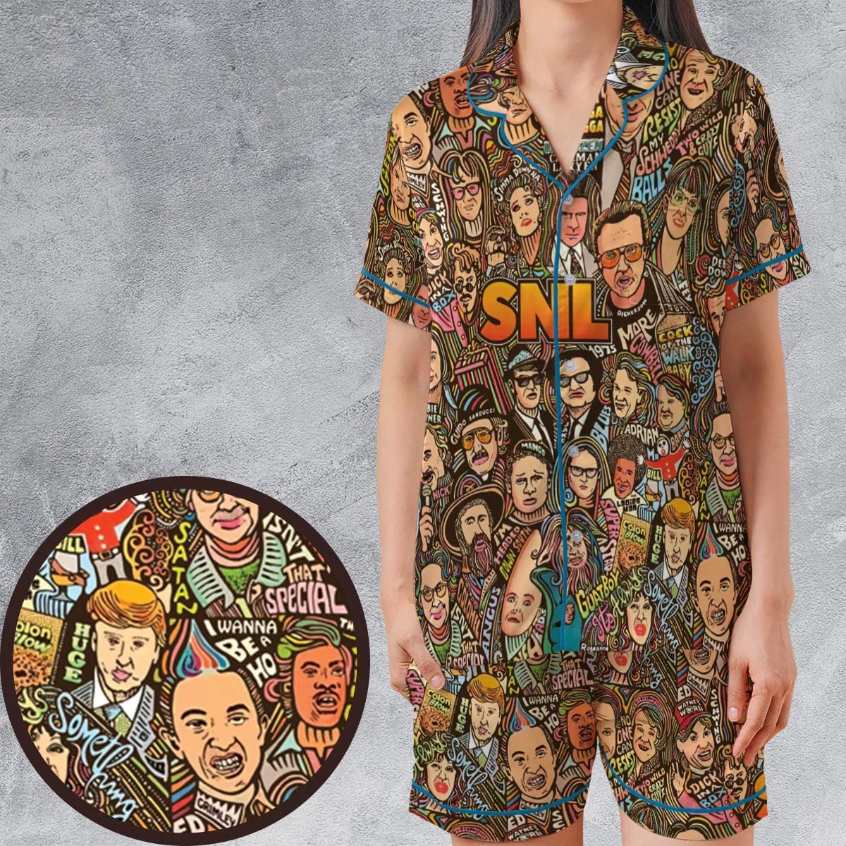 Satin Short-Sleeve Pajamas Set - 726C1VB6