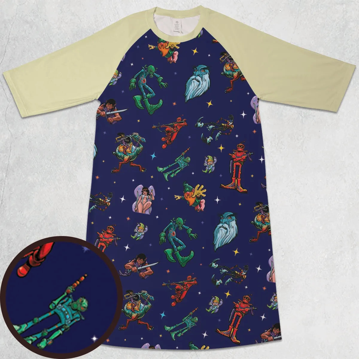 3/4 Sleeve Raglan Dress - T4Z8B9E5