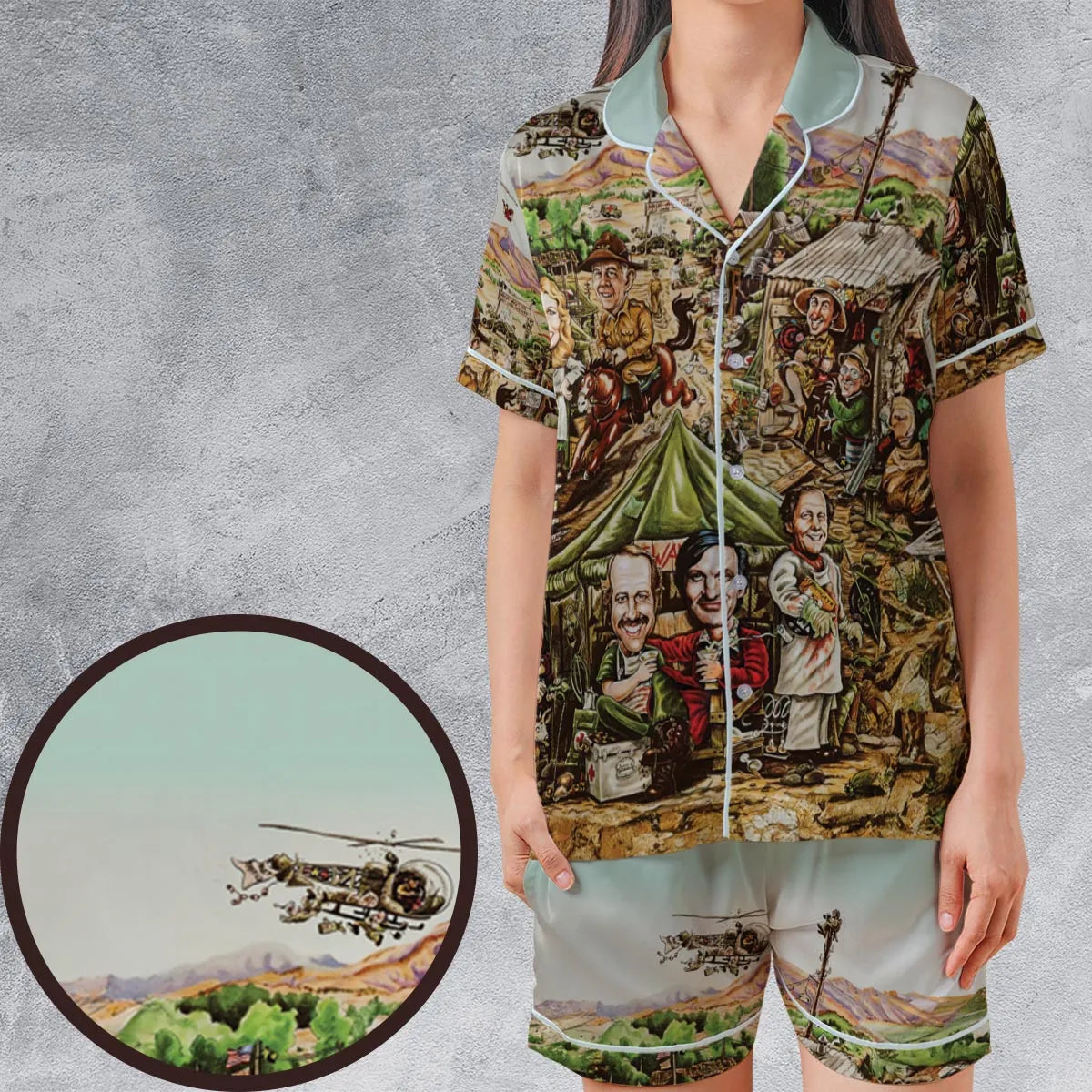 Satin Short-Sleeve Pajamas Set - AG4K6GPM