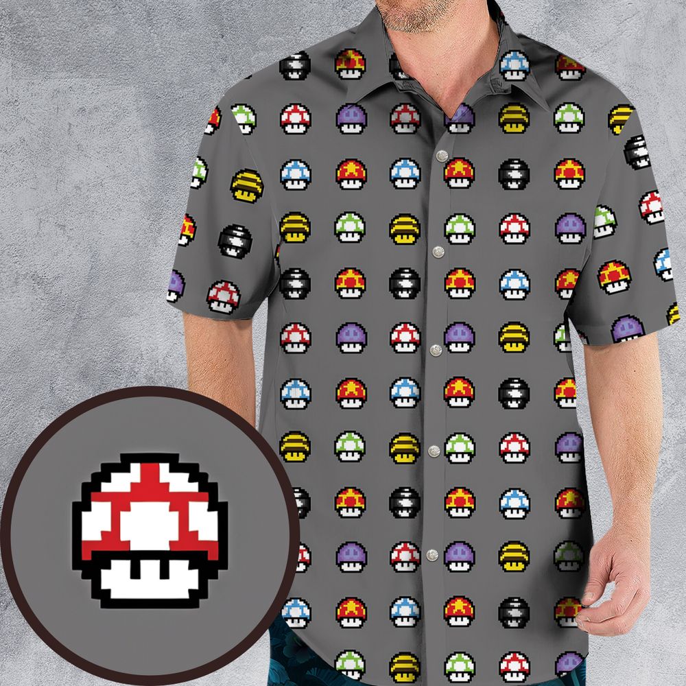 Retro Pixels Mushroom Pattern -  - 1