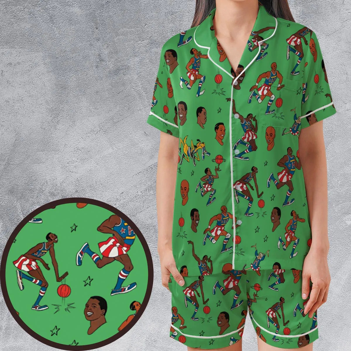 Satin Short-Sleeve Pajamas Set - MHHWPTLT