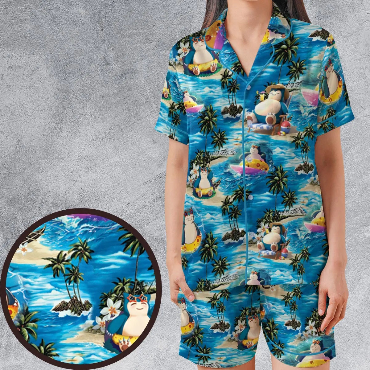 Satin Short-Sleeve Pajamas Set - 86UWZL5L