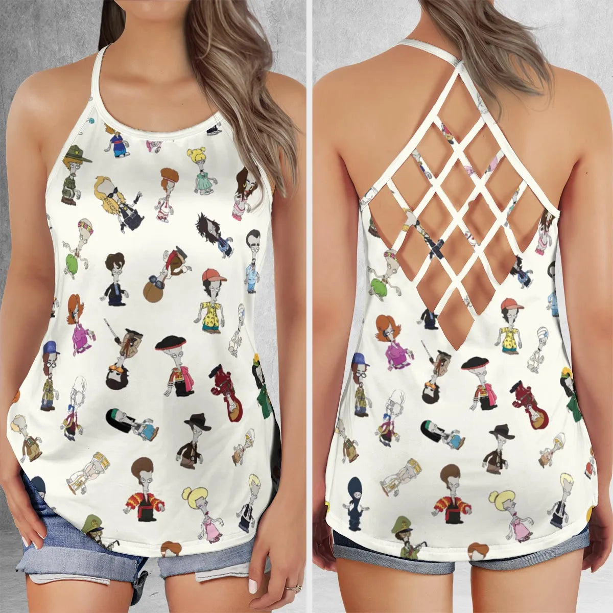 Criss Cross Tank Top - 1ABAYSFW