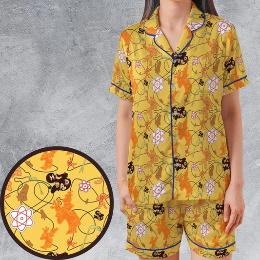 Satin Short-Sleeve Pajamas Set - HP3T9WFN