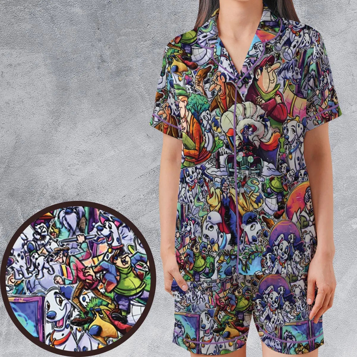 Satin Short-Sleeve Pajamas Set - 3TYZZ13W