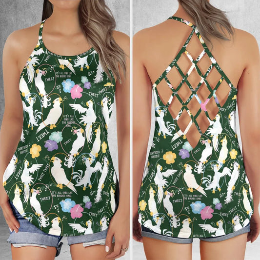 Criss Cross Tank Top - 8X1SBLWR