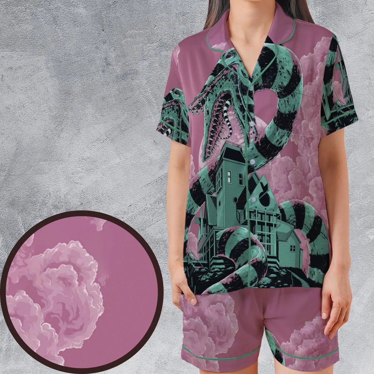 Satin Short-Sleeve Pajamas Set - 7WB2QKBY