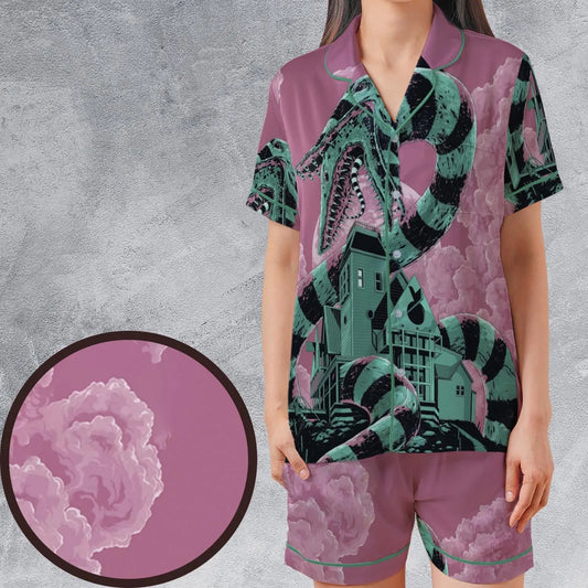 Satin Short-Sleeve Pajamas Set - 7WB2QKBY