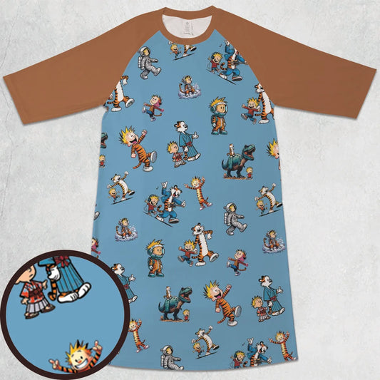 3/4 Sleeve Raglan Dress - KZQ3R739