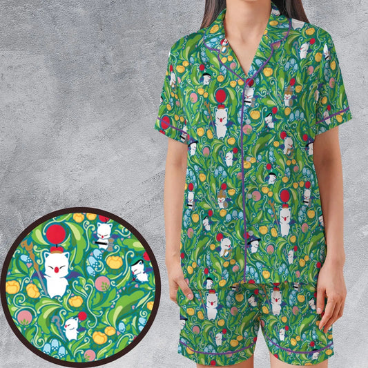 Satin Short-Sleeve Pajamas Set - HJZ2YP9H